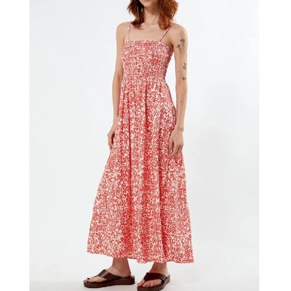 Old Navy Spaghetti Strap Smocked Floral Maxi Dress Size L - Picture 1 of 6